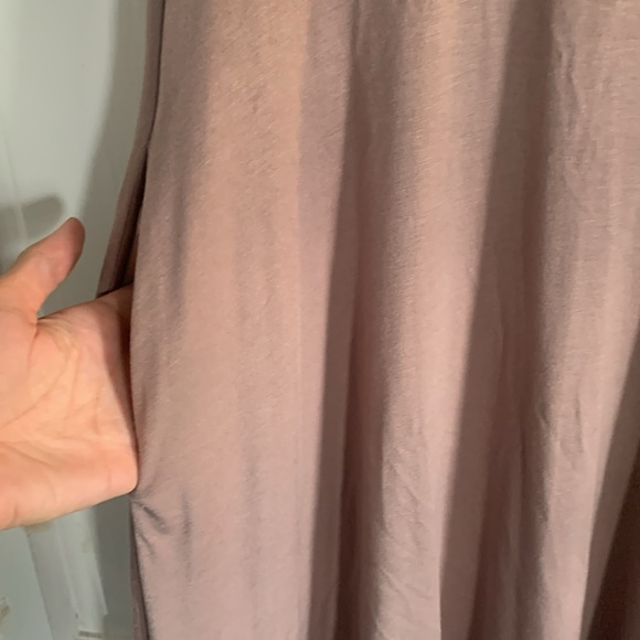 Olivia Rae stretchy a line midi dress with pockets dusty rose neutral color - Picture 2 of 4